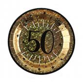 10 assiettes âge étincelant or 50 ans