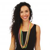 4 colliers perles fluos