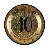 10 assiettes âge étincelant or 40