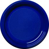 30 assiettes plastique bleu marine