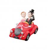 Couple mariés résine voiture rouge
