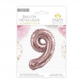 Ballon rose chiffre 9 35/40cm