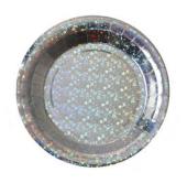 10 assiettes argent étincelant