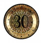 10 assiettes âge étincelant or 30