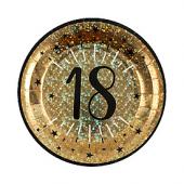 10 assiettes âge étincelant or 18 ans