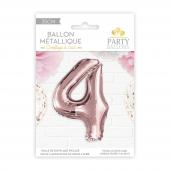 Ballon rose chiffre 4 35/40cm