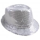 Chapeau borsalino sequins argent