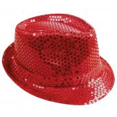 Chapeau borsalino sequins rouge