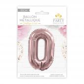 Ballon rose chiffre 0 35/40cm