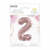 Ballon rose chiffre 2 35/40cm