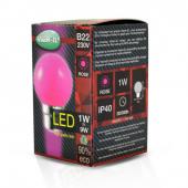 Ampoule LED B22 1W Rose