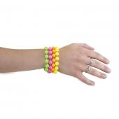 4 bracelets perles fluos