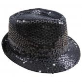 Chapeau borsalino sequins noirs
