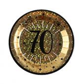 10 assiettes âge étincelant or 70