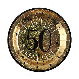 10 assiettes âge étincelant or 50 ans