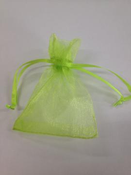 5 ponchons organza vert anis