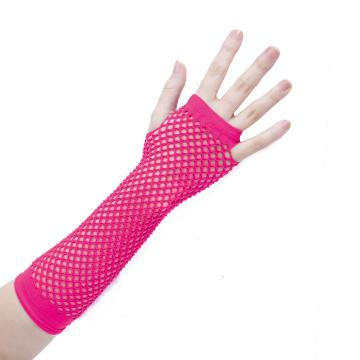 Mitaines résille rose