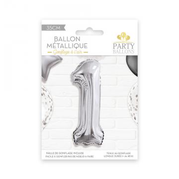 Ballon métallique - Chiffre - Argenté