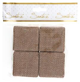 4 boîtes carrées naturelles