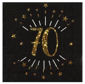 10 serviettes âge étincelant 70