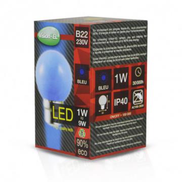 Ampoule LED B22 1W bleu