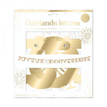 Guirlande joyeux anniversaire or 300cm