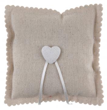 Coussin pour alliance avec coeur