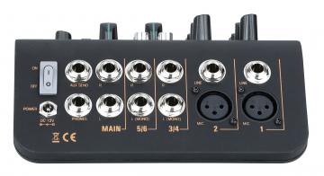 Console de mixage 4 canaux 2 Microphone, 2 stéréo, 1 Aux et port USB
