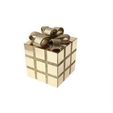 Cube décoration Noël or