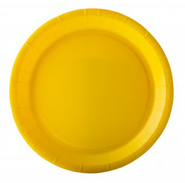 10 assiettes carton jaune