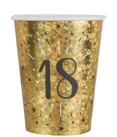 10 gobelets âge étincelant or 18