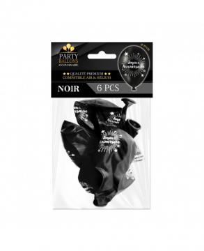 Ballons Blanc Noir Anniversaire