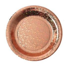 10 assiettes rose gold étincelant