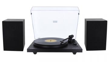 Platine vinyle + Enceintes hifi USB/Bluetooth - finition bois