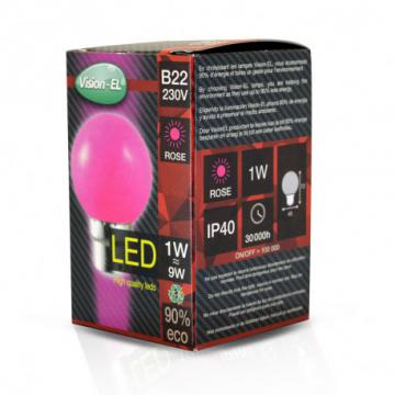 Ampoule LED B22 1W Rose