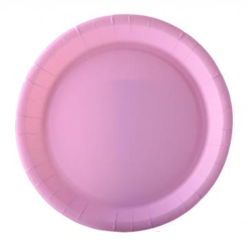10 assiettes carton rose