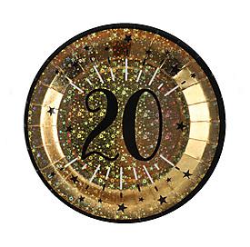 10 assiettes âge étincelant or 20