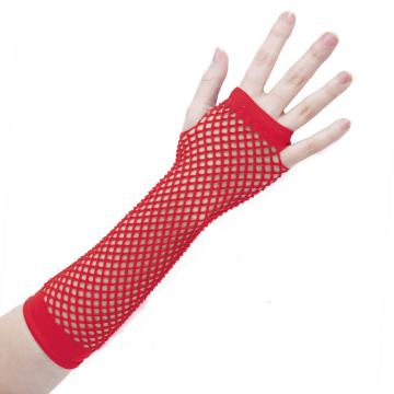 Mitaines résille rouge