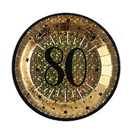 10 assiettes âge étincelant or 80