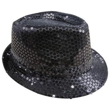 Chapeau borsalino sequins noirs