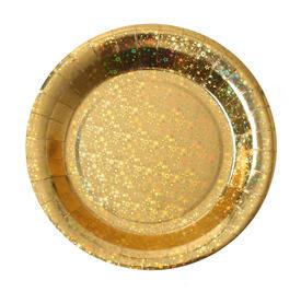 10 assiettes or étincelant