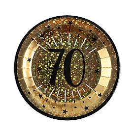 10 assiettes âge étincelant or 70