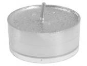 Bougie chauffe plat ronde argent pailleté