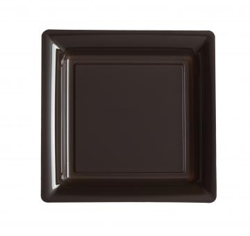 Assiettes carrées à dessert chocolat