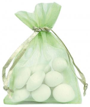 10 sachets organdi uni vert